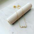 Opal Cluster Bar Necklace