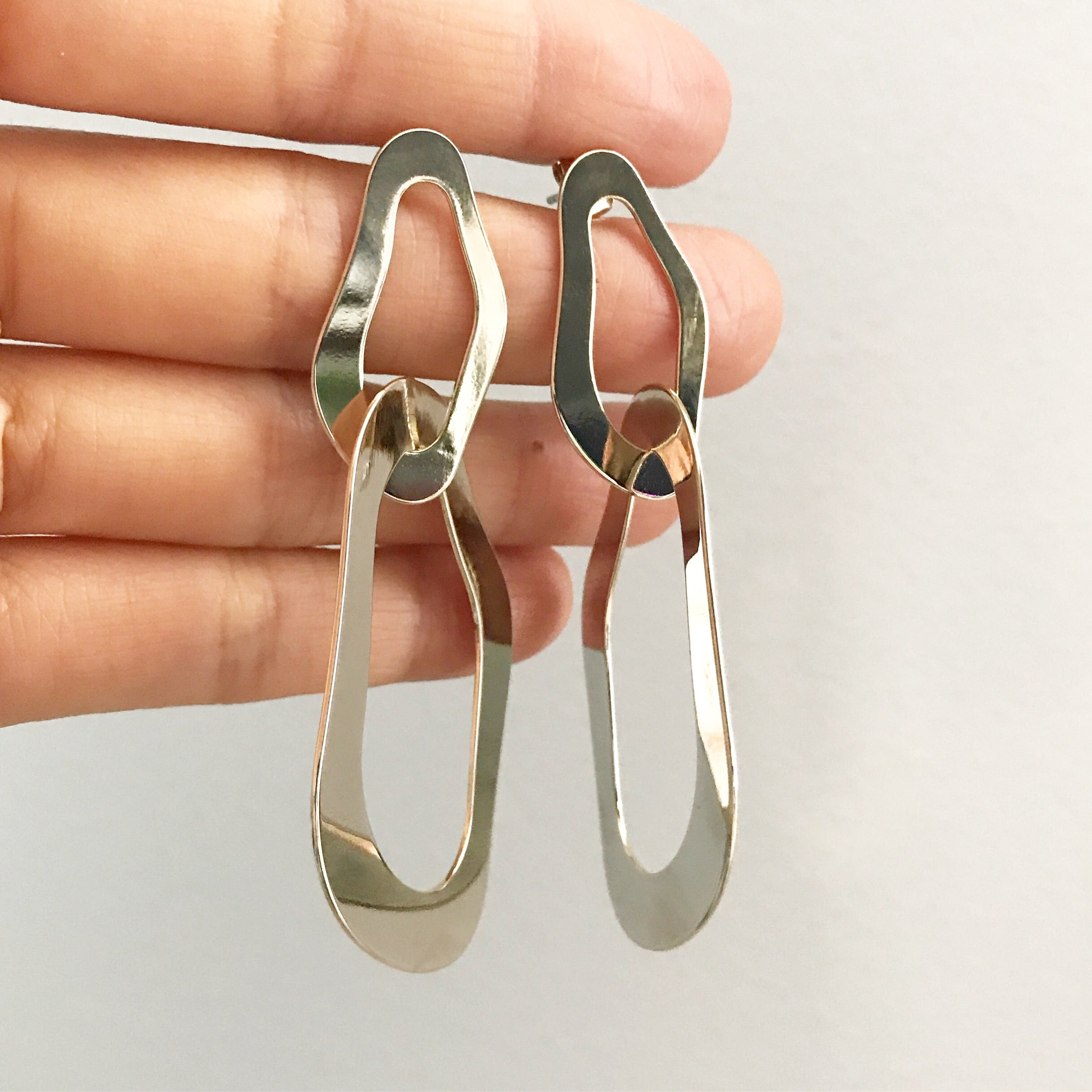 Wavy Interlocking Drop Earrings