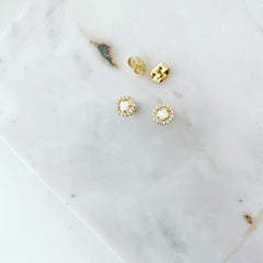 Micro Pavé Opal Earrings