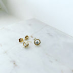Sitting CZ Stud Earrings