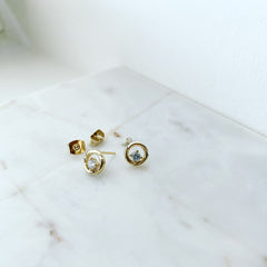 Sitting CZ Stud Earrings