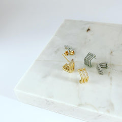 Pavé Protruding Point Earrings