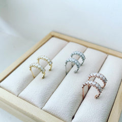 Overlapping Ovals Hoop Earrings