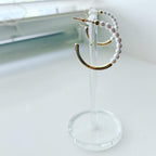 Pearl Halfway Hoop Earrings