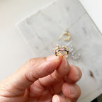 Double Row CZ Cluster Hoop Earrings