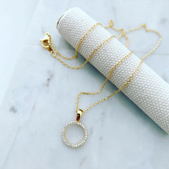 Pavé Karma Circle Necklace
