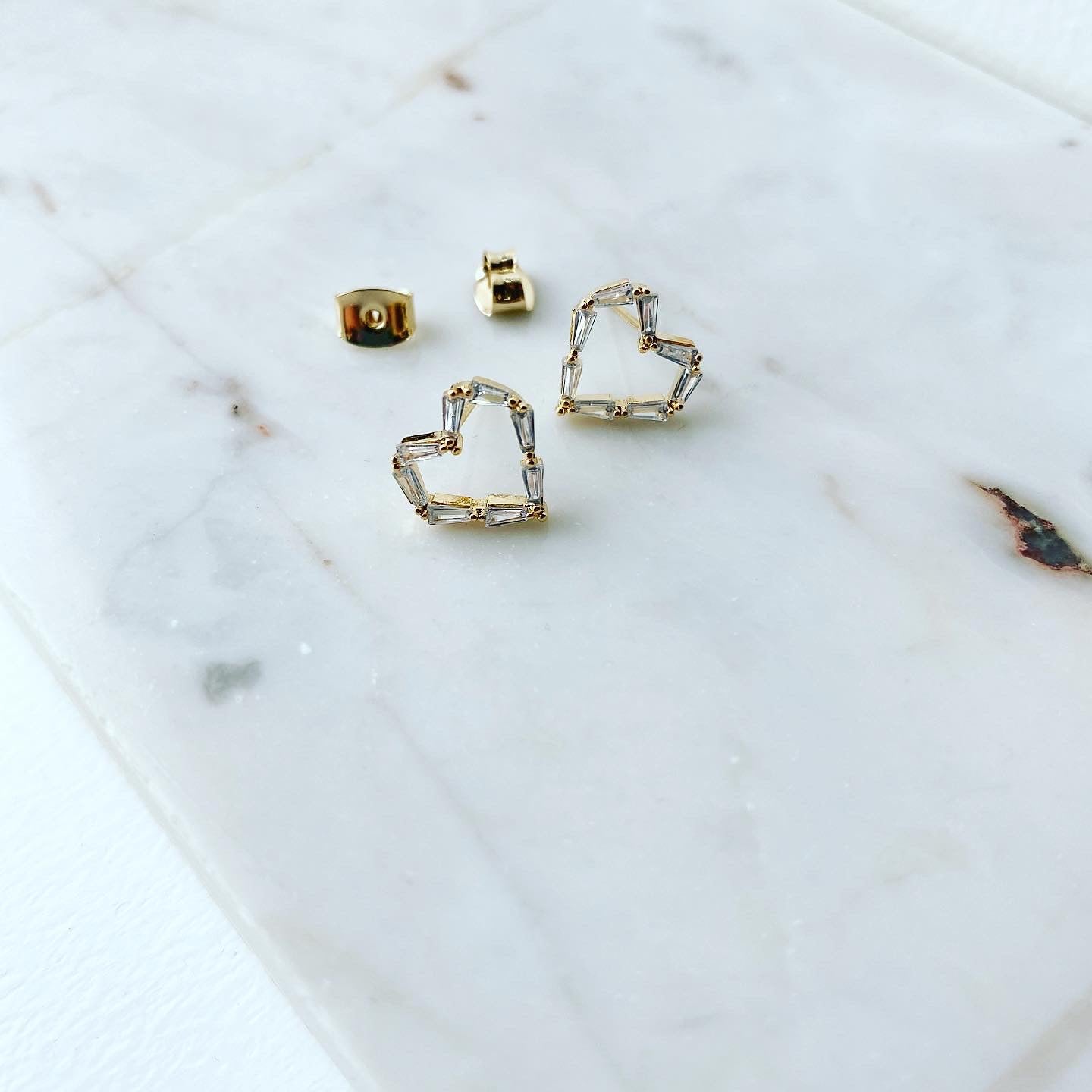 Heart Baguette Earrings