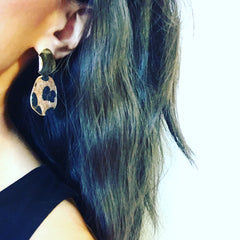 Faux Hide Drop Earrings