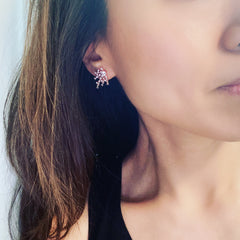Baguette Web Earrings