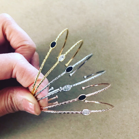 Oval Sparkle Cuff Bracelets