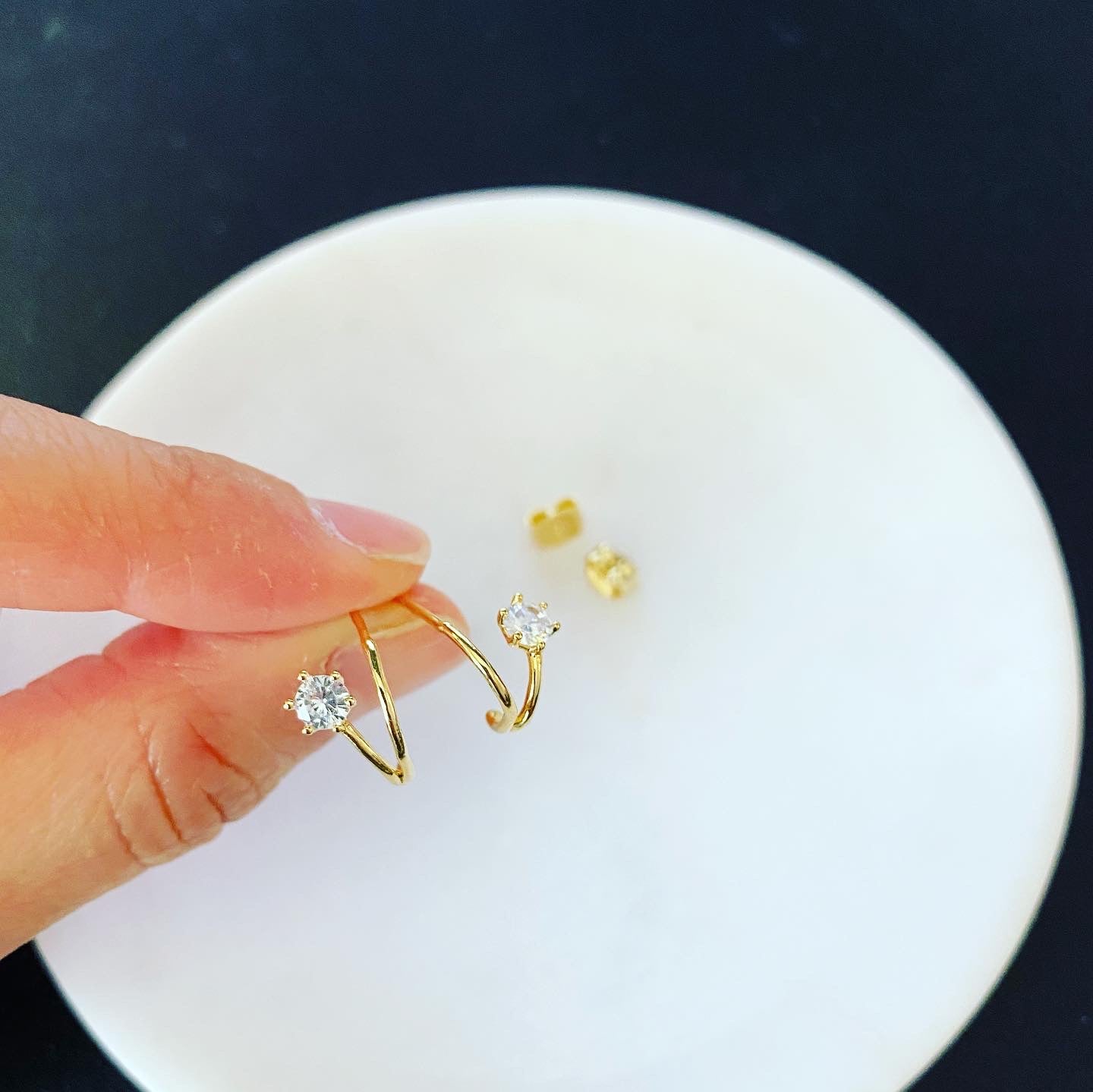Solo CZ Split Earrings