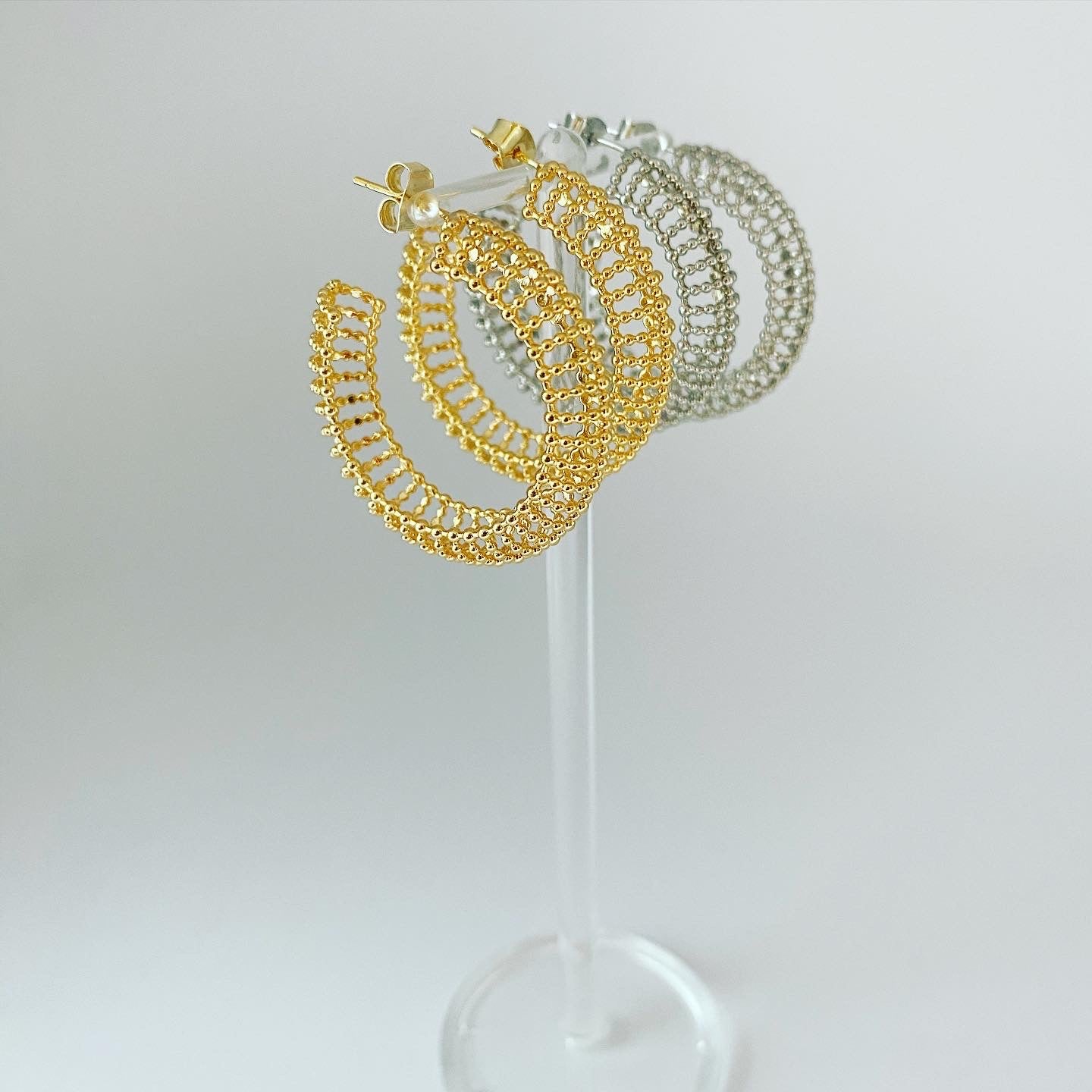 Dotty Spine Hoop Earrings