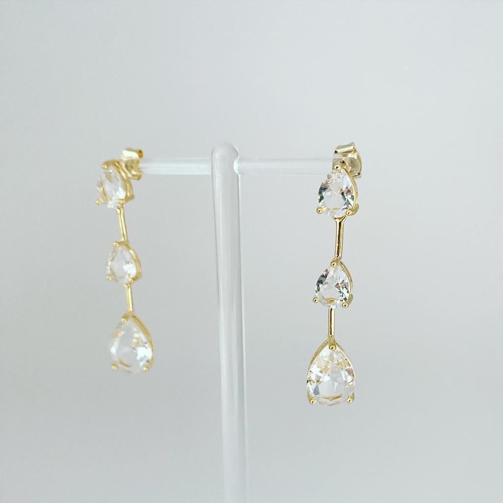 Teardrop Times Three Earrings