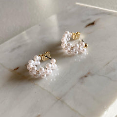 Pearl Flexible Connection Earrings