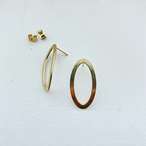 Matte Open Oval Earrings