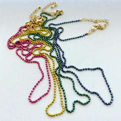 Enamel Ball Chain Necklace