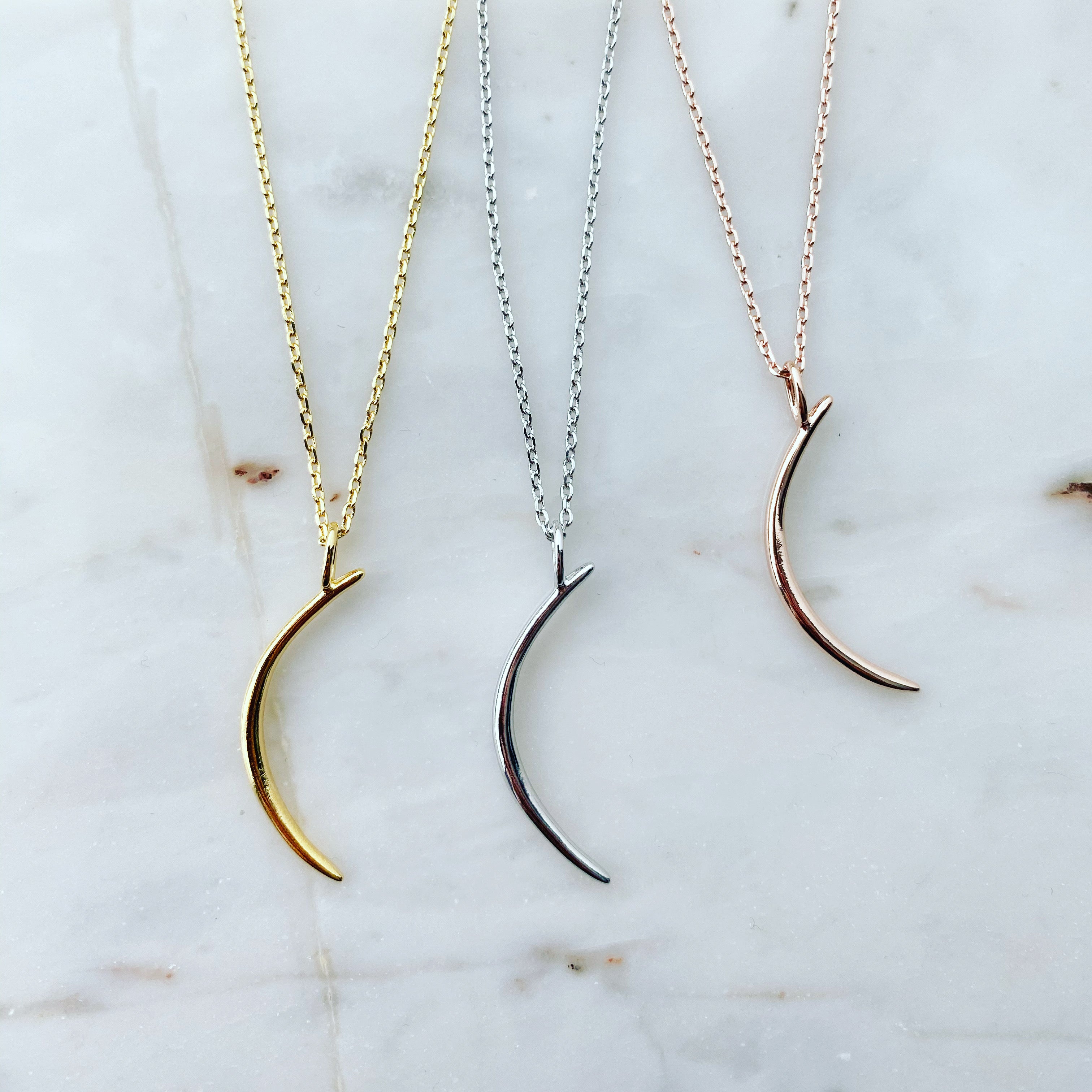 Waning Crescent Moon Necklace