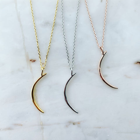 Waning Crescent Moon Necklace
