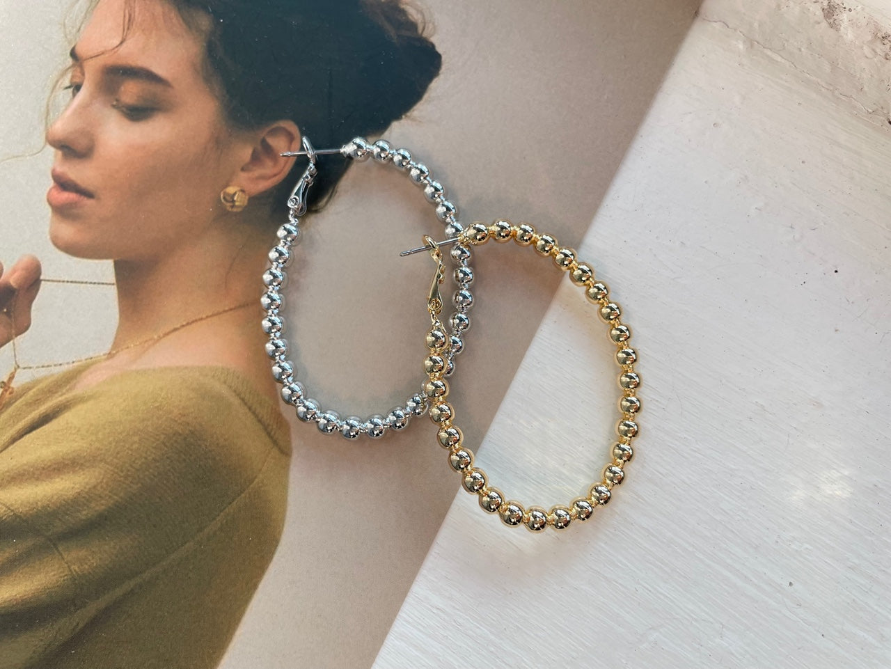 Dotty Egg Drop Hoop Earrings