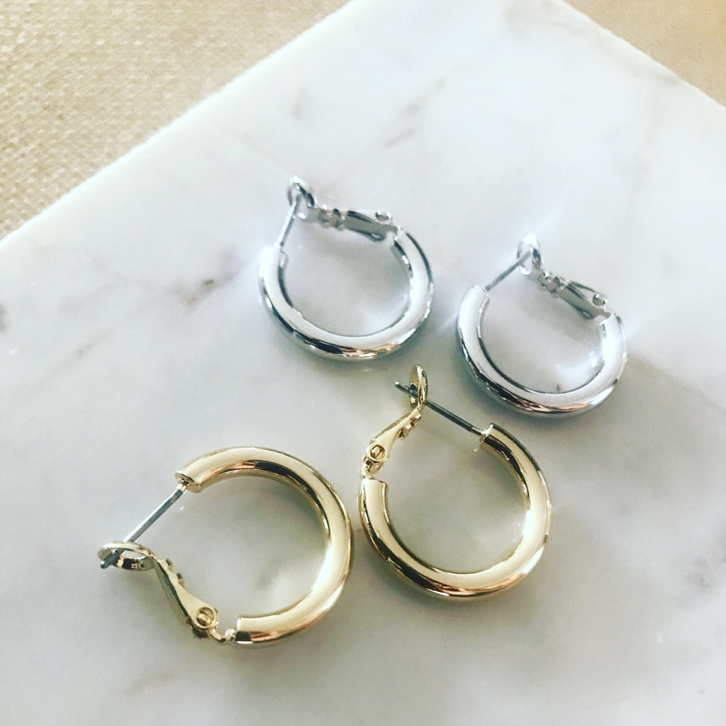 Mini Classic Thick Hoop Earrings