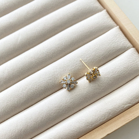 Starburst CZ Stud Earrings