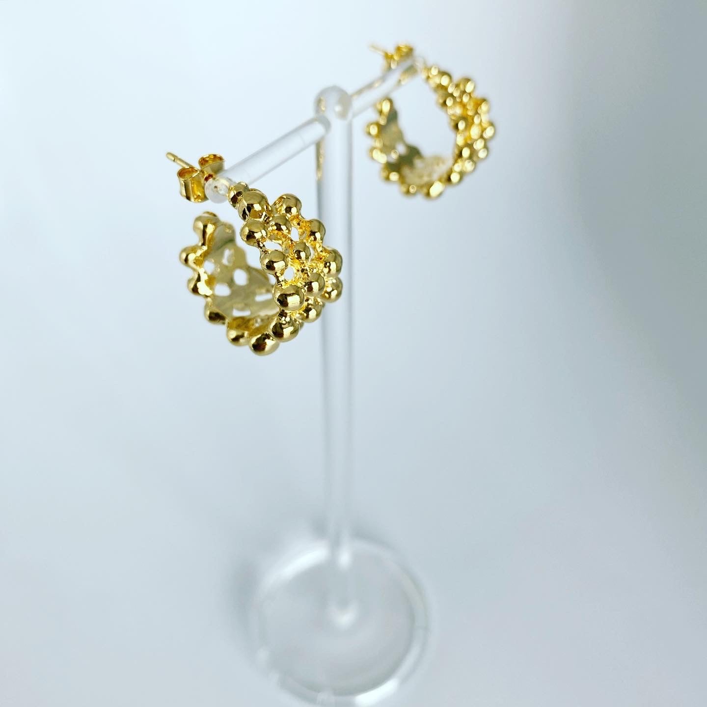 Wide Dotty Hoop Earrings