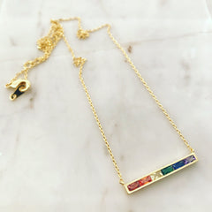 Rainbow Bar Necklace