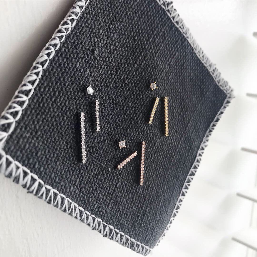 Bling Bar (CZ set) Earrings