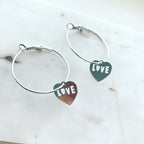 Love Charm Hoop Earrings