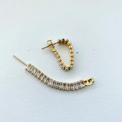 Baguette Track Connection Earrings
