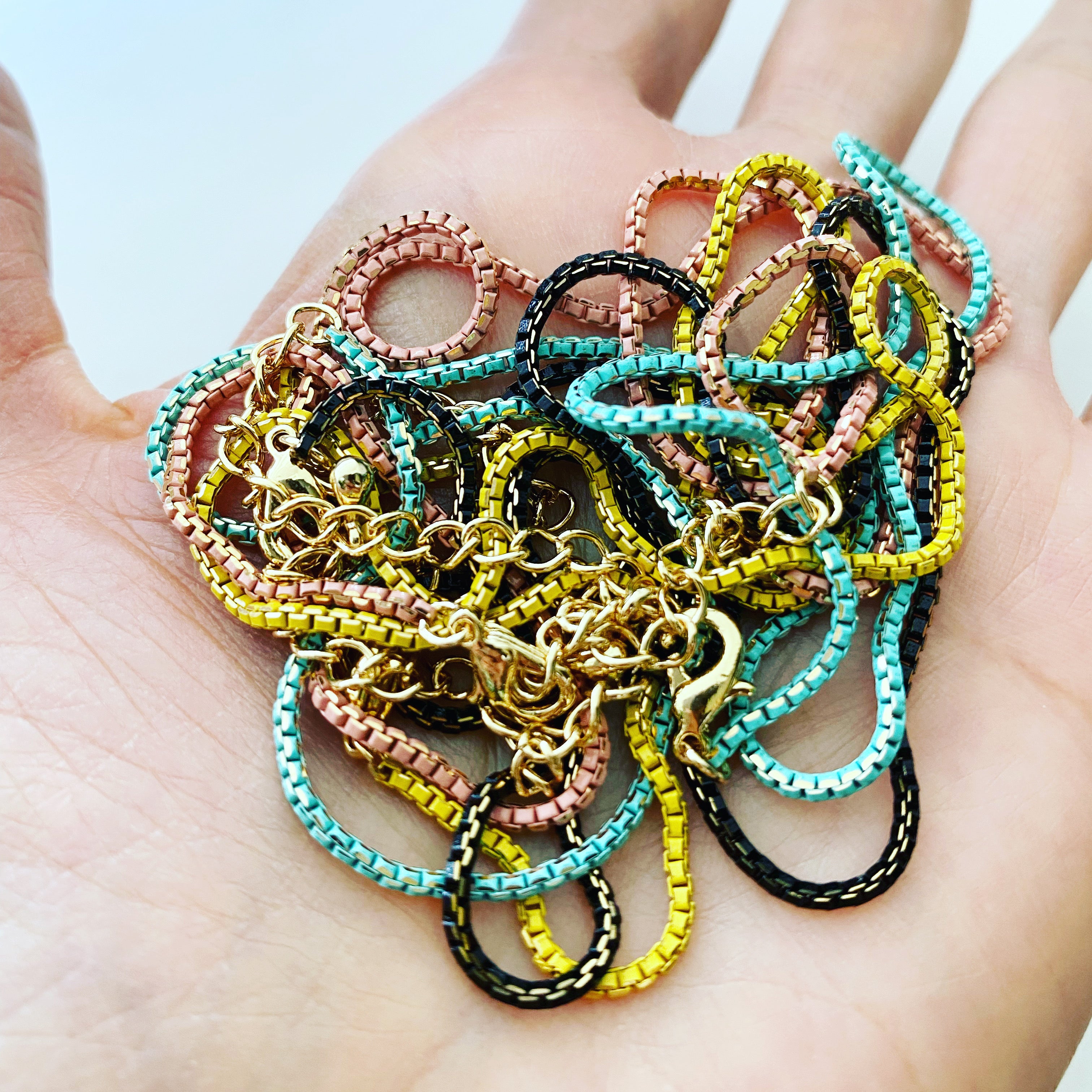 Enamel Box Chain Necklace