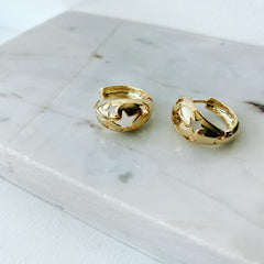 Star Dome Hoop Earrings