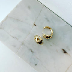 Star Dome Hoop Earrings