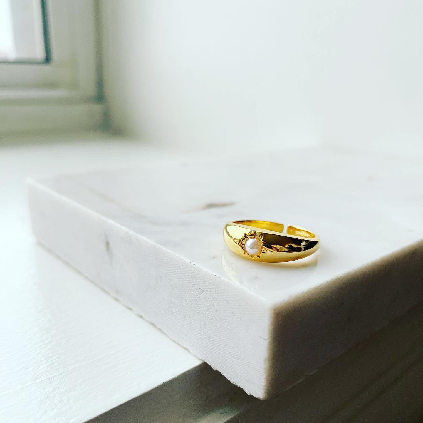 Pearl Cushion Ring