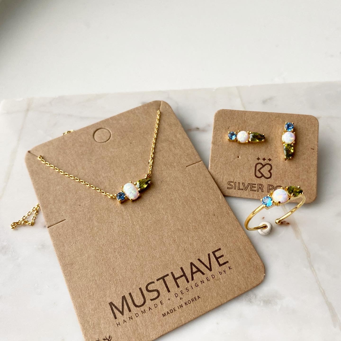 Opal & Stone Buddy Necklace