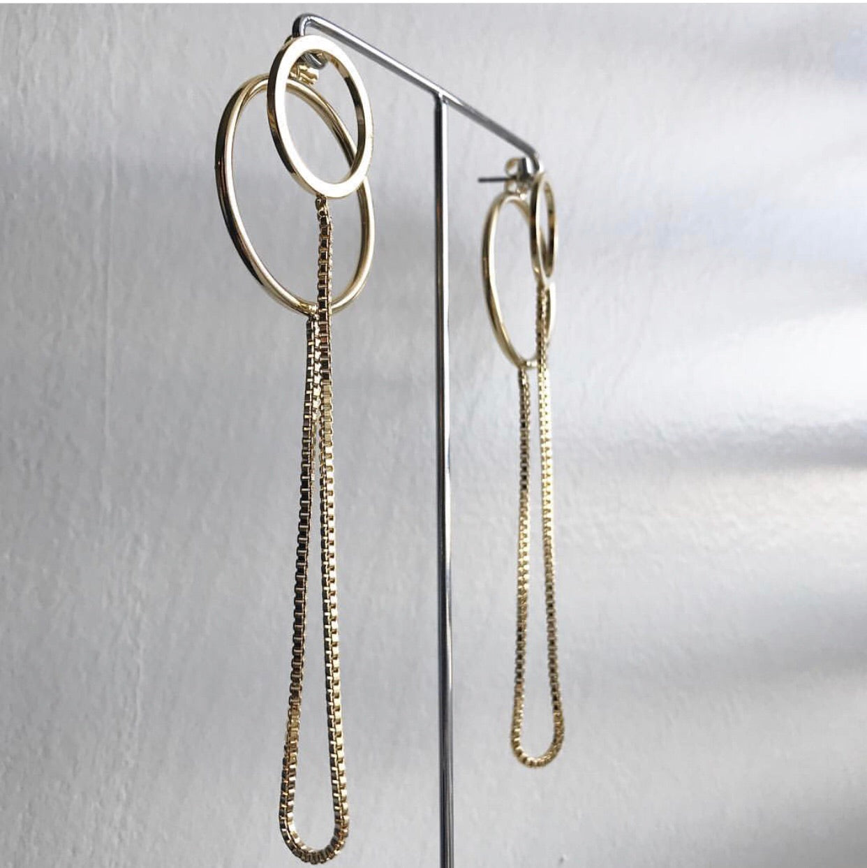 Box Chain Connector Earrings