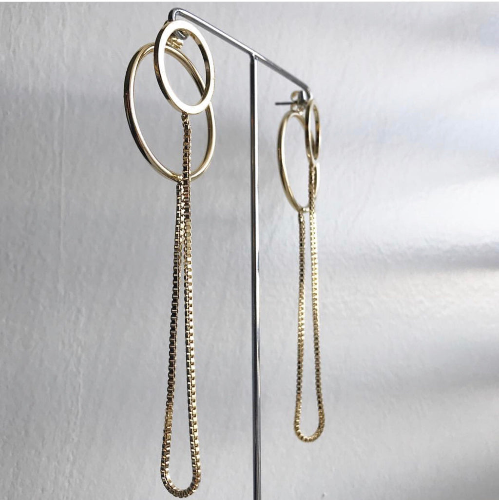 Box Chain Connector Earrings