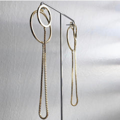 Box Chain Connector Earrings