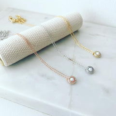 Micro Pavé Opal Necklace