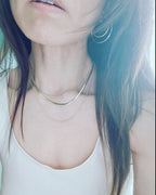 Layered Necklace: Herringbone Snake Combo