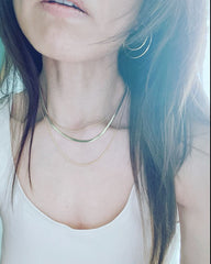 Layered Necklace: Herringbone Snake Combo