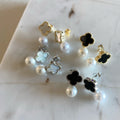 Clover Leaf Pearl Earrings