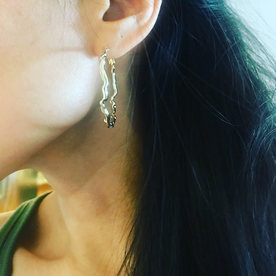 Hammered Hoop Earrings