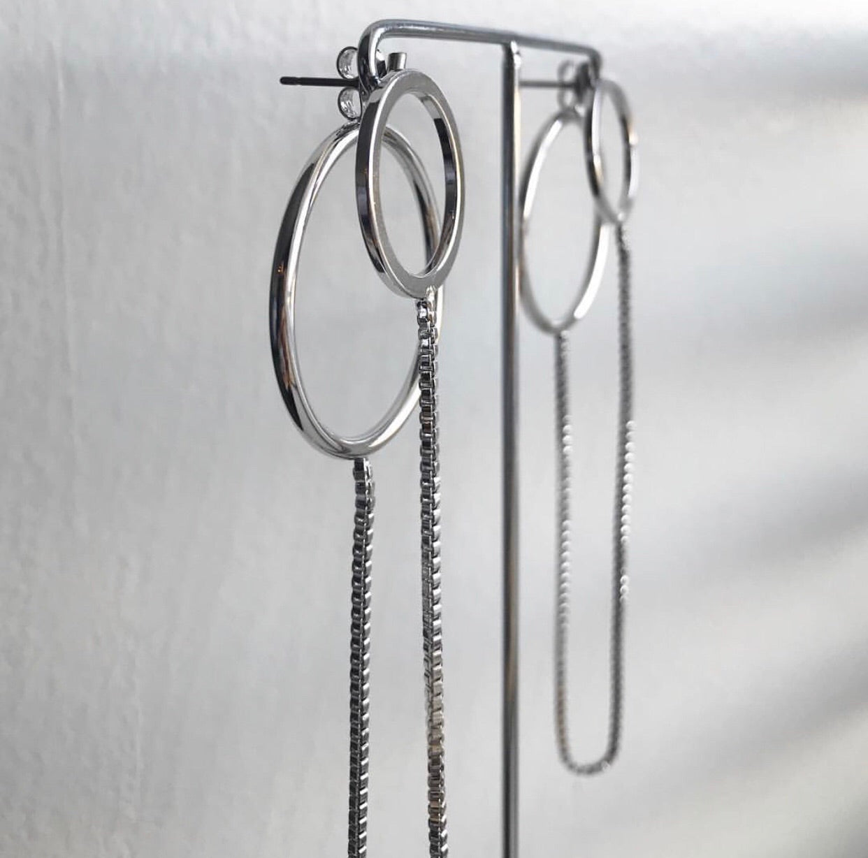 Box Chain Connector Earrings