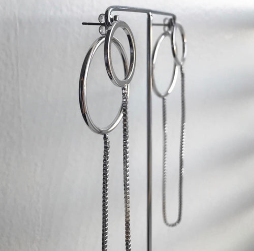 Box Chain Connector Earrings