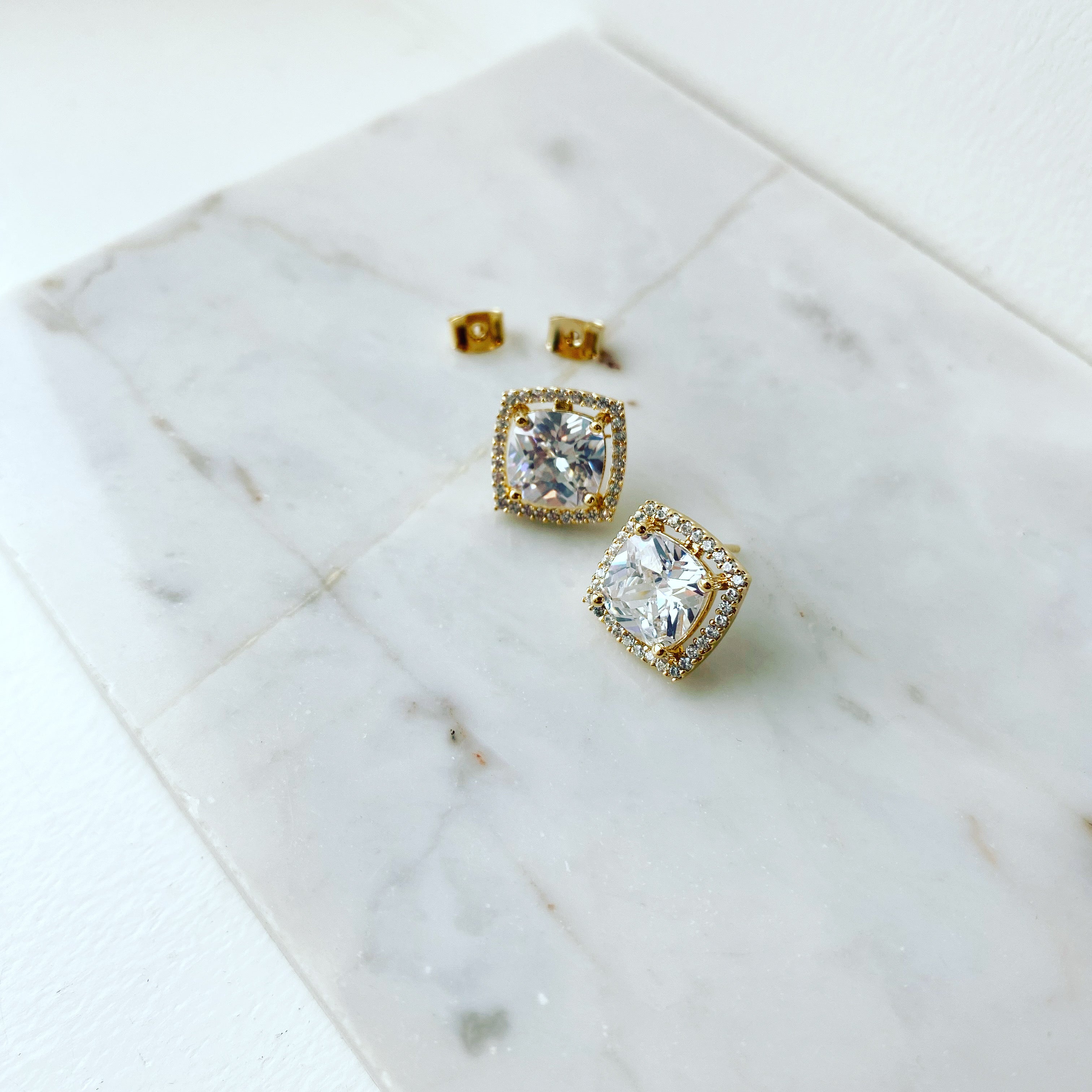 Crystal Carol Square Earrings