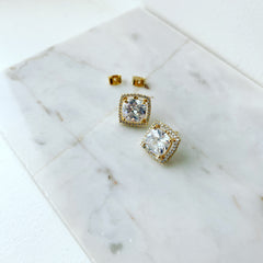 Crystal Carol Square Earrings