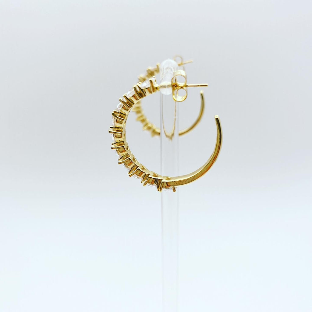 Tennis Heart Hoop Earrings