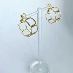 Open Square Concept Hoop Earrings