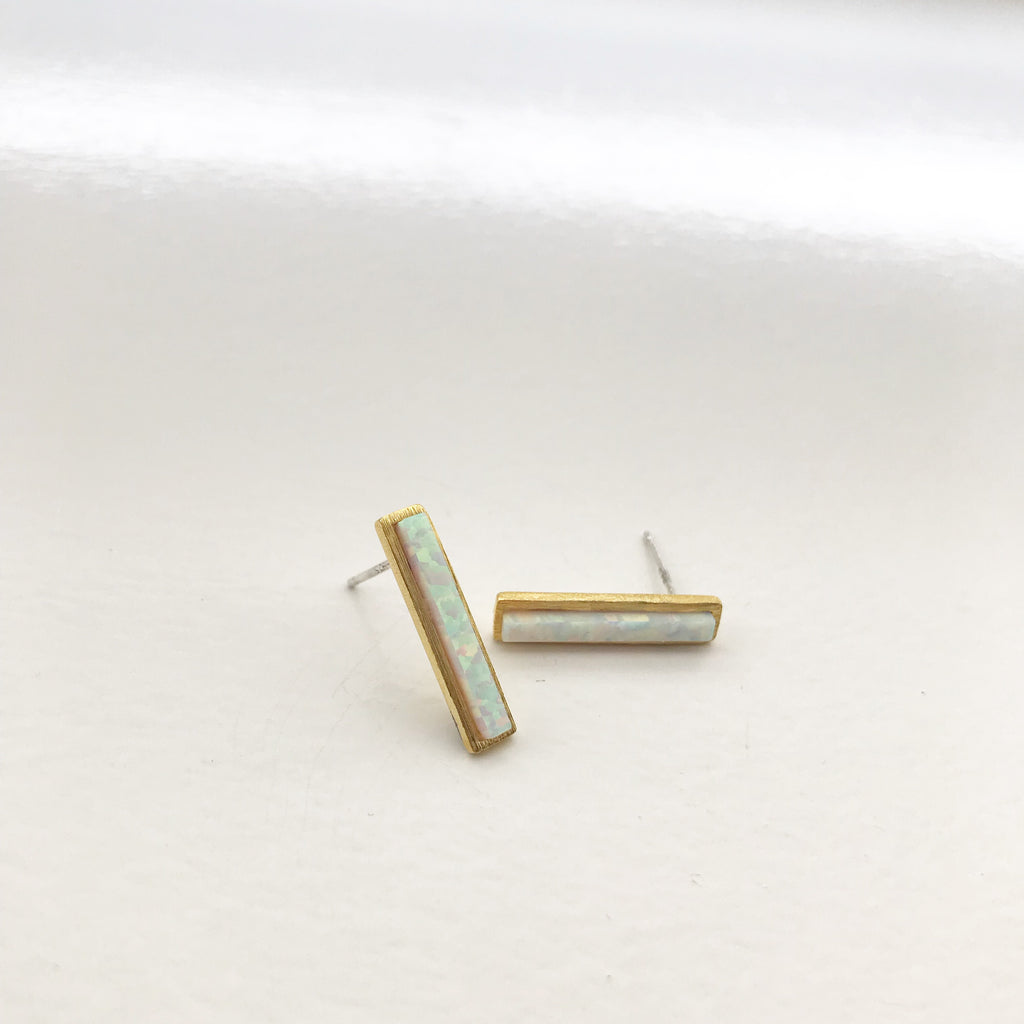 Opal: Bar Earrings